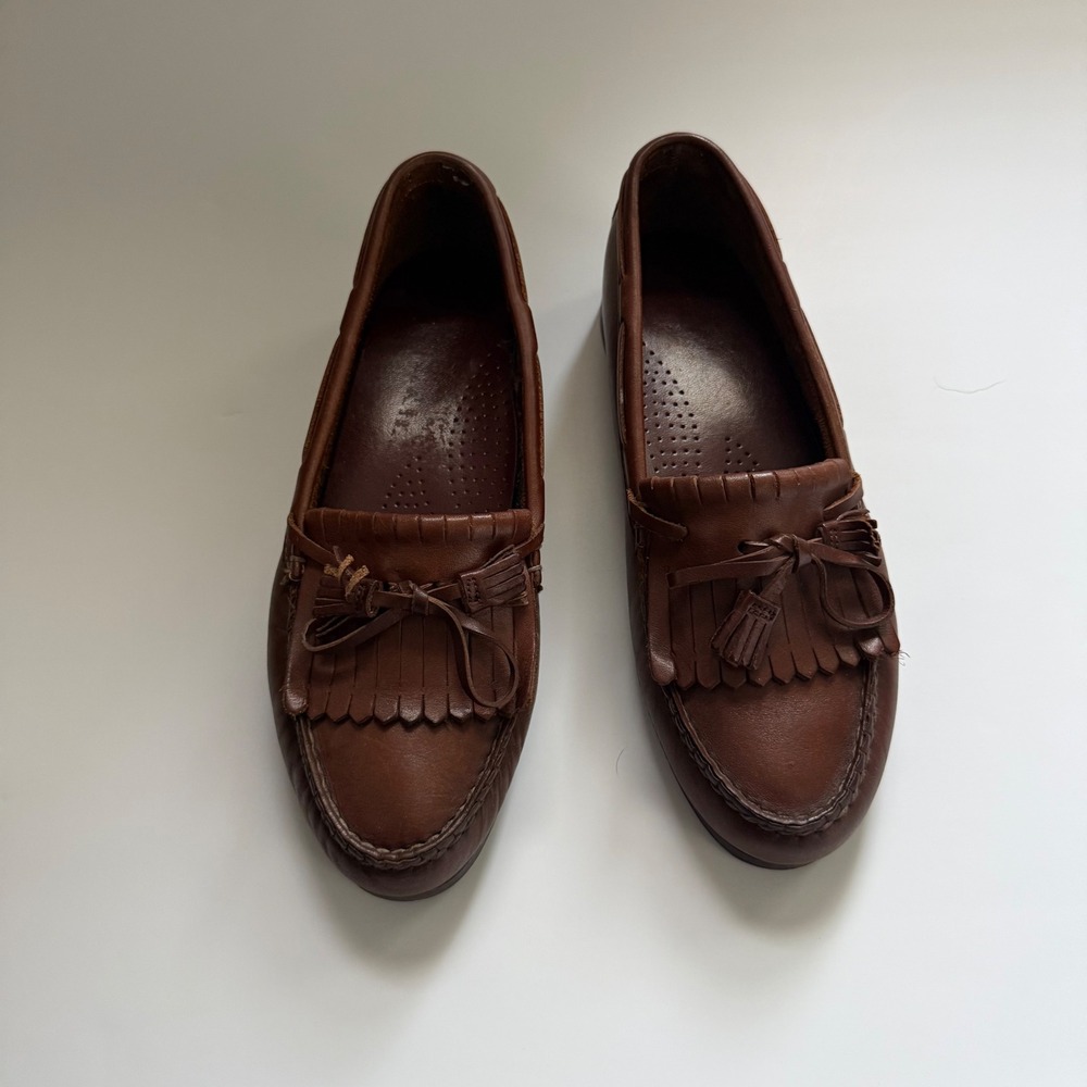 Vintage Dexter brown leather old money loafers size 9M